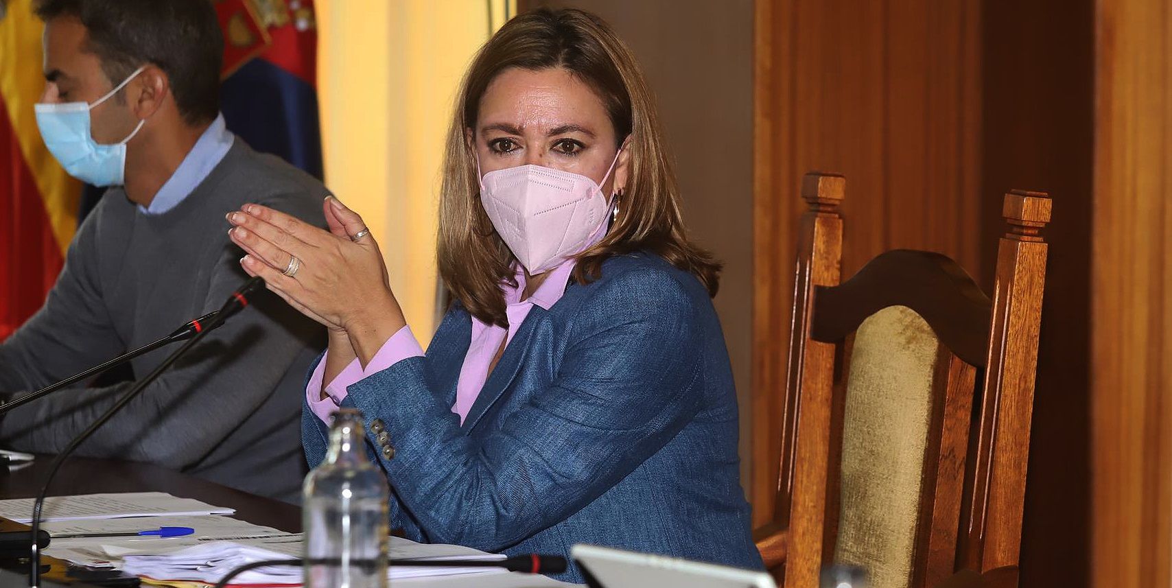 La presidenta del Cabildo, durante el Pleno