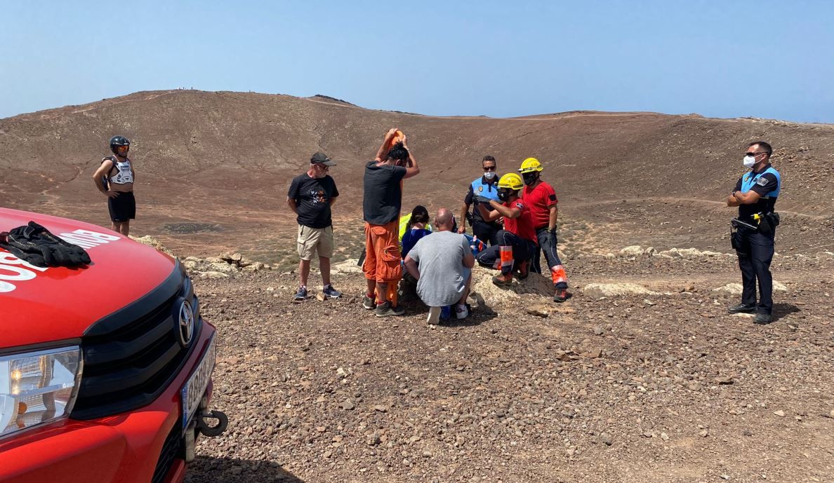 Rescatada una senderista accidentada en Montaña Roja