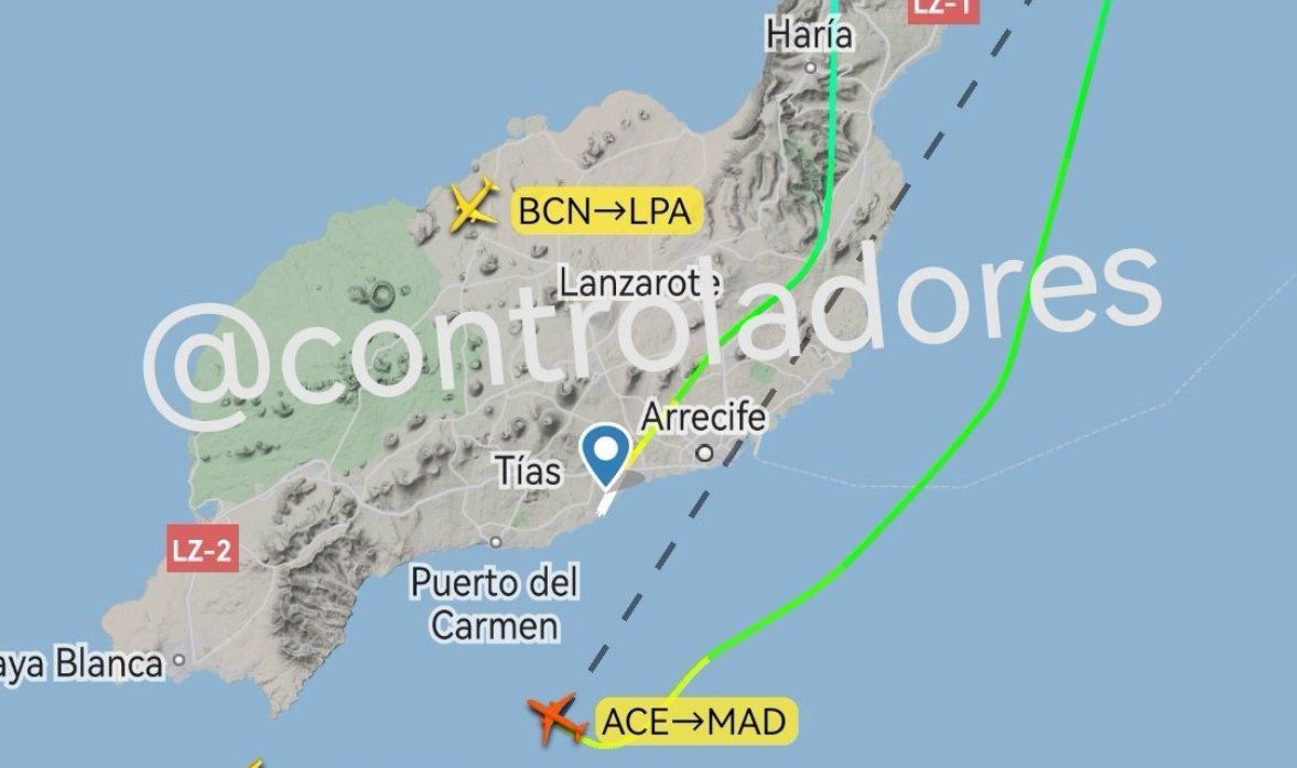 Un avión que volaba de Lanzarote a Madrid regresa por un problema técnico