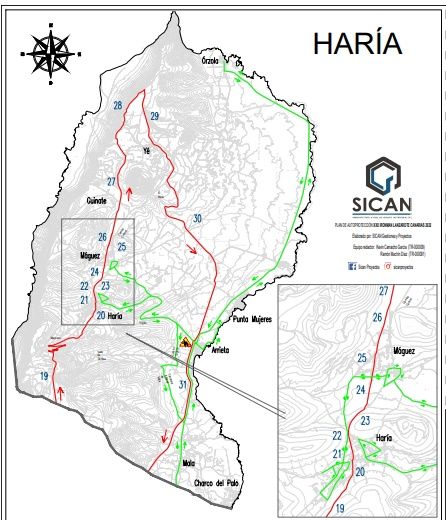 Cortes de carreteras en Haría