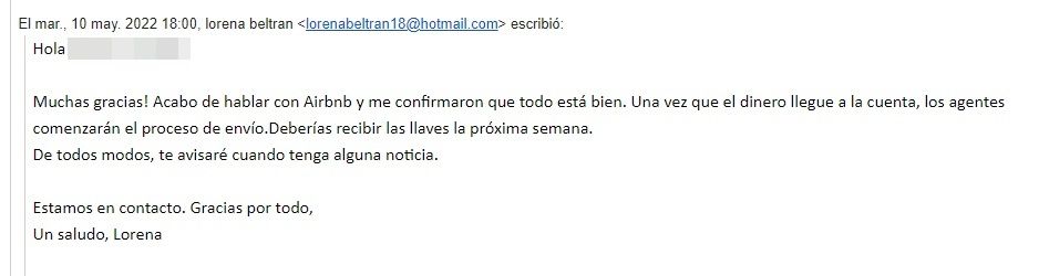 Correo electrónico pidiendo el pago Correo electrónico pidiendo el pago