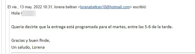 Confirmación de la hora de encuentro Confirmación de la hora de encuentro