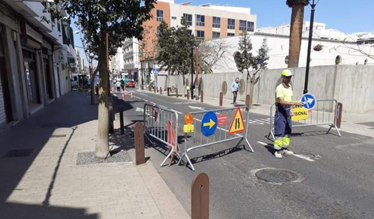 Obras de los semáforos de Arrecife