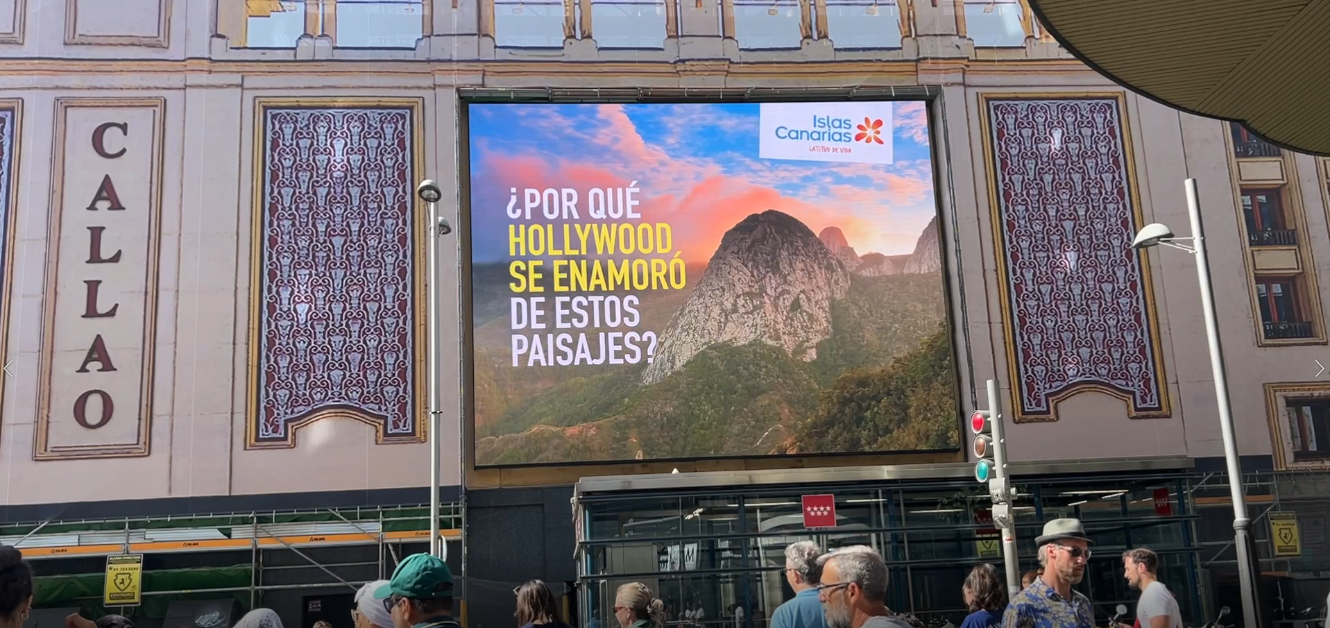 Proyección de la marca Islas Canarias en Callao, Madrid