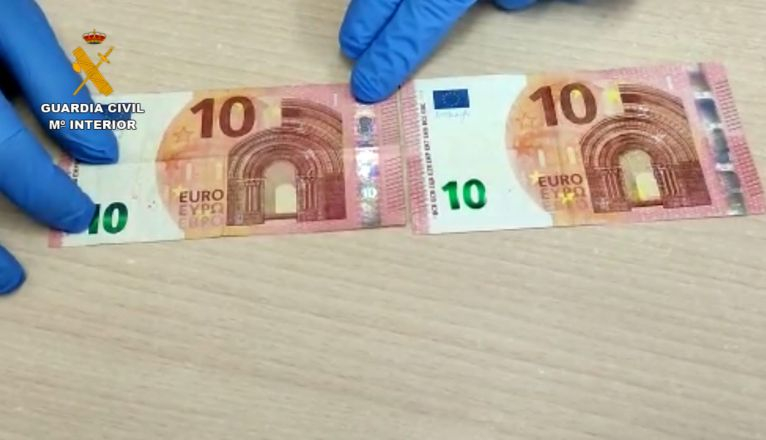 Los billetes de 10 euros falsificados