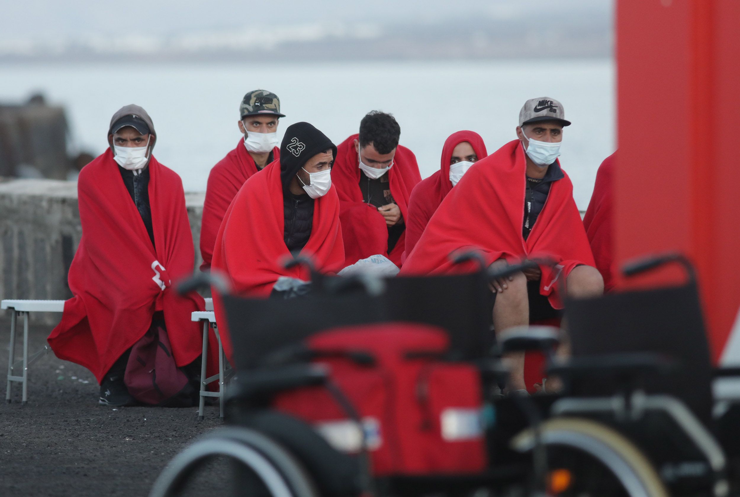 Inmigrantes en el puerto de Arrecife