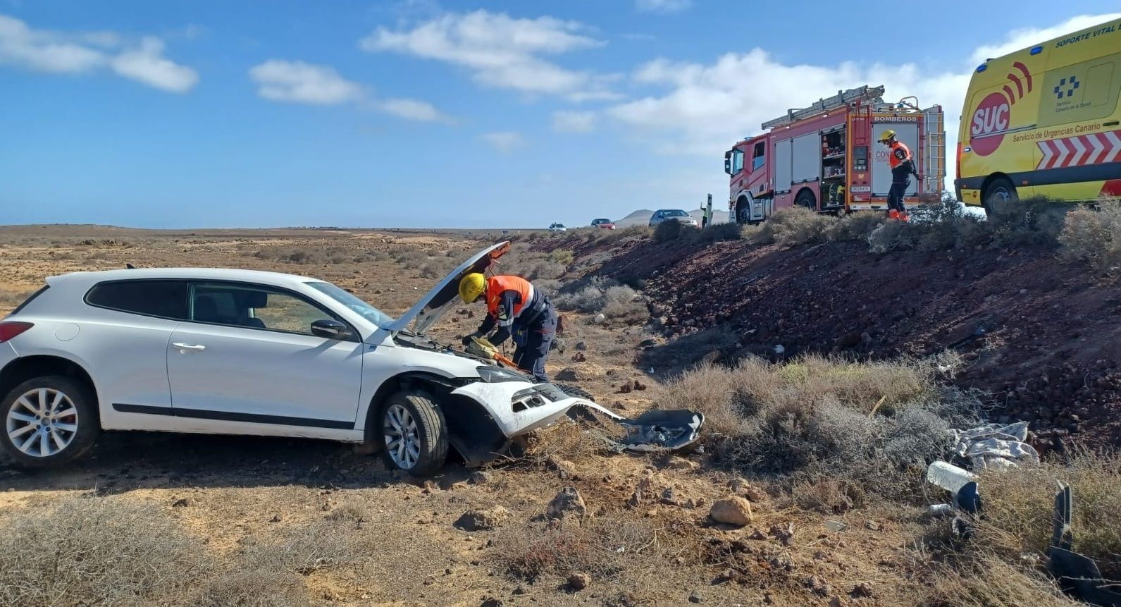 El vehículo, tras el accidente