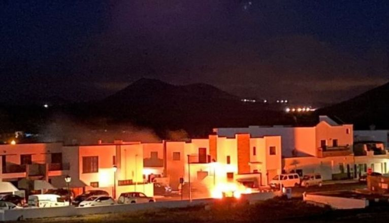 Incendio de contenedores en Tahíche