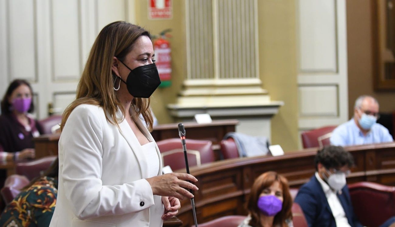 Dolores Corujo un pleno del Parlamento