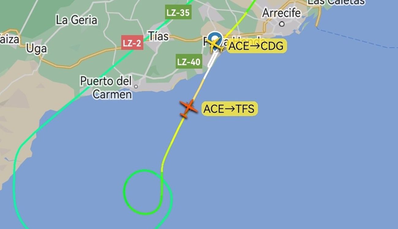 Regresa un vuelo a Lanzarote tras atragantarse un menor