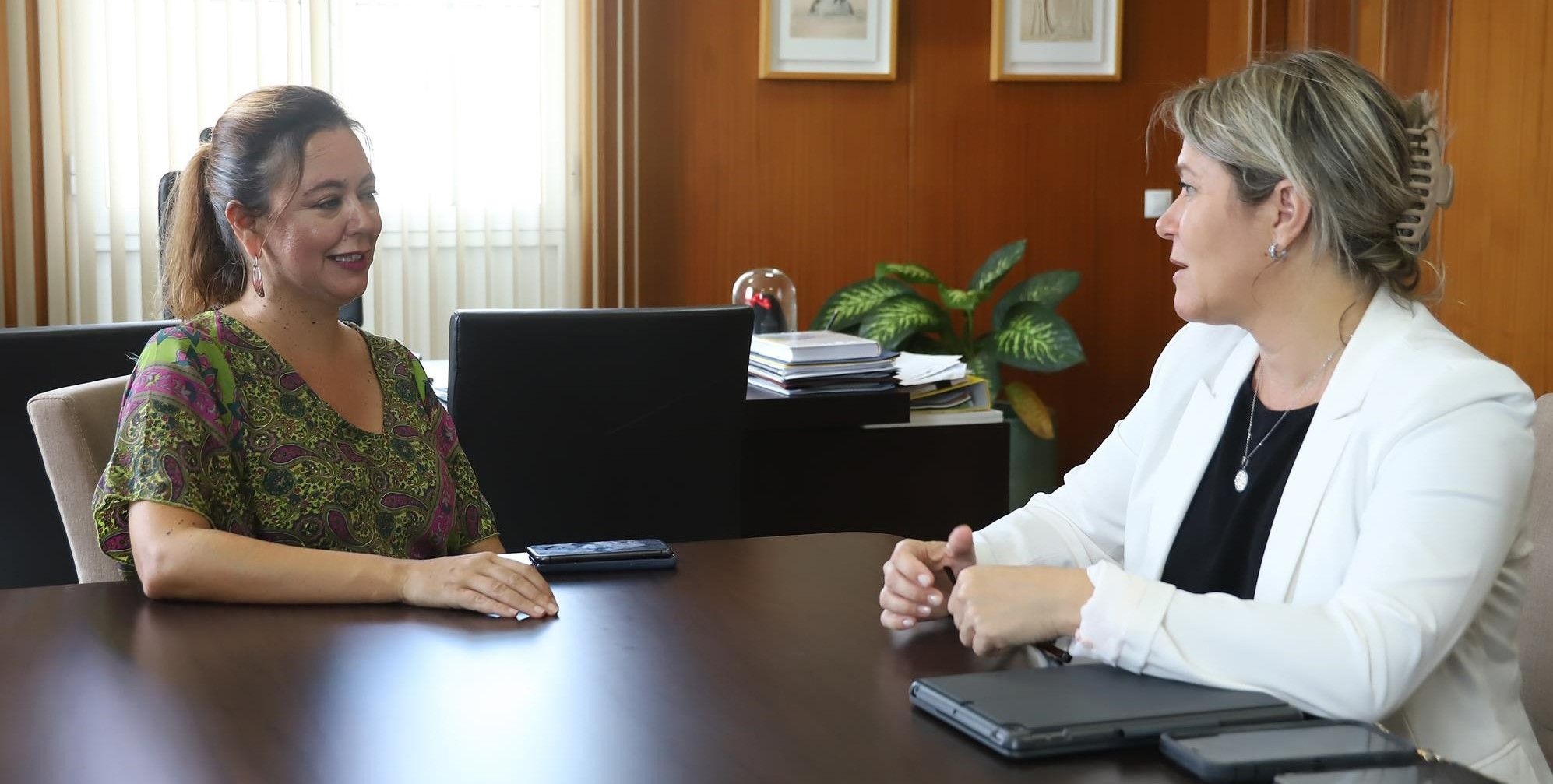 La presidenta del Cabildo, reunida con la consejera de Pesca del Gobierno de Canarias