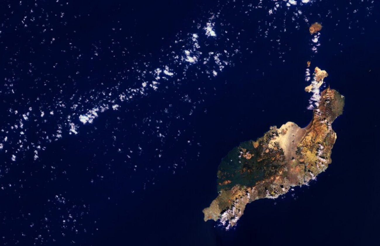 Vista aérea de Lanzarote. Imagen de la Agencia Espacial Europea.