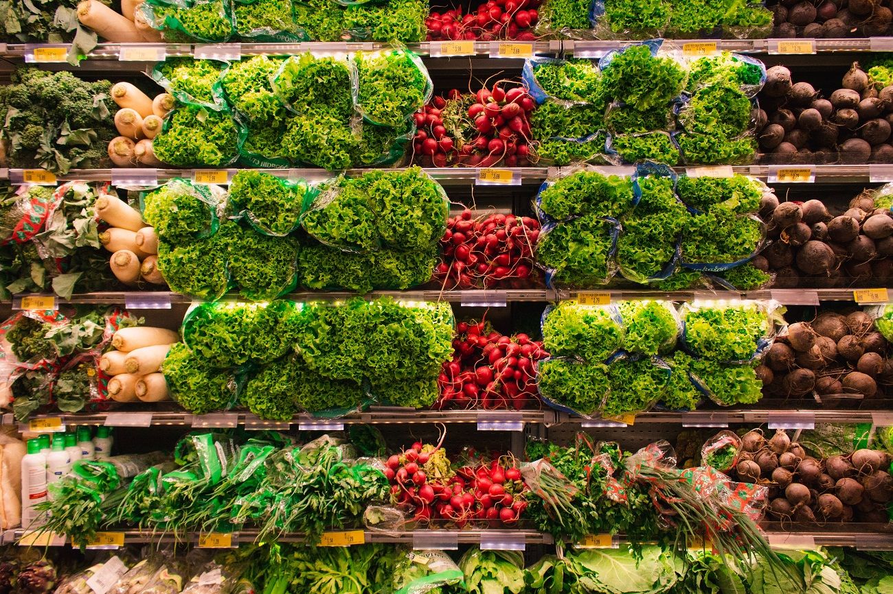 Verduras en el supermercado