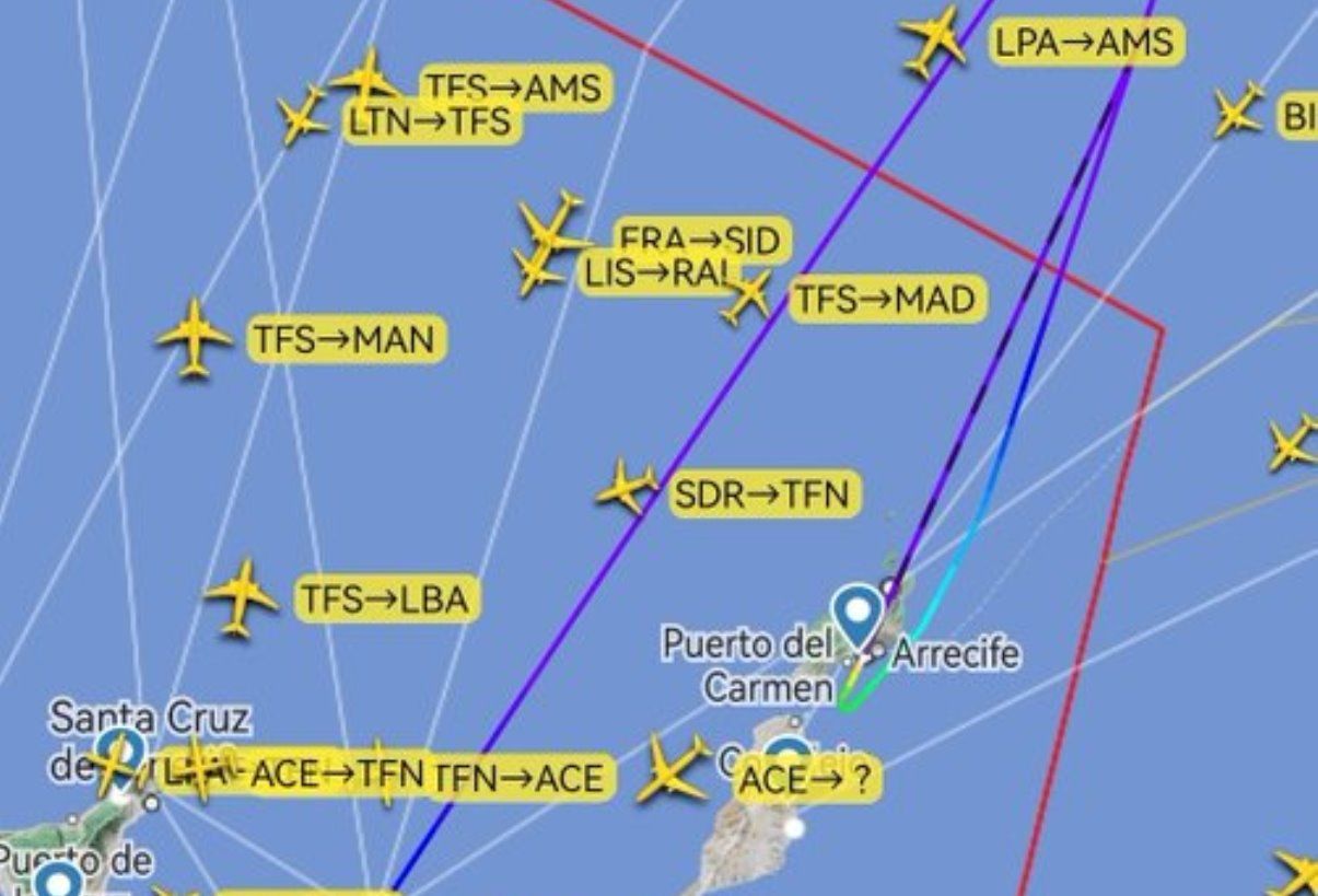 Avión desviado a Lanzarote