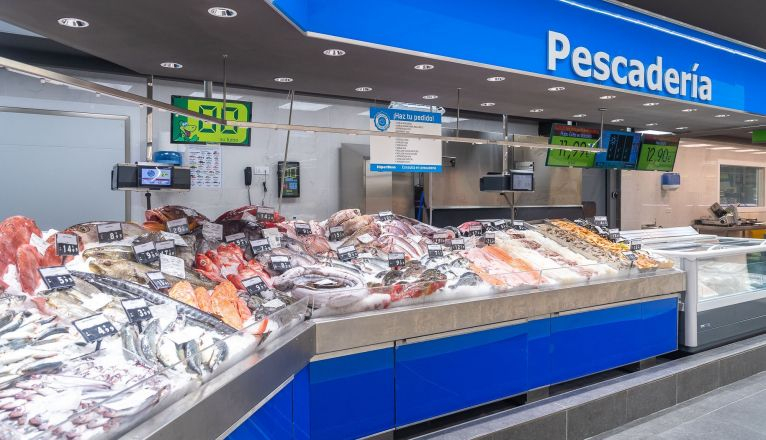 Sección de pescadería Sección de pescadería