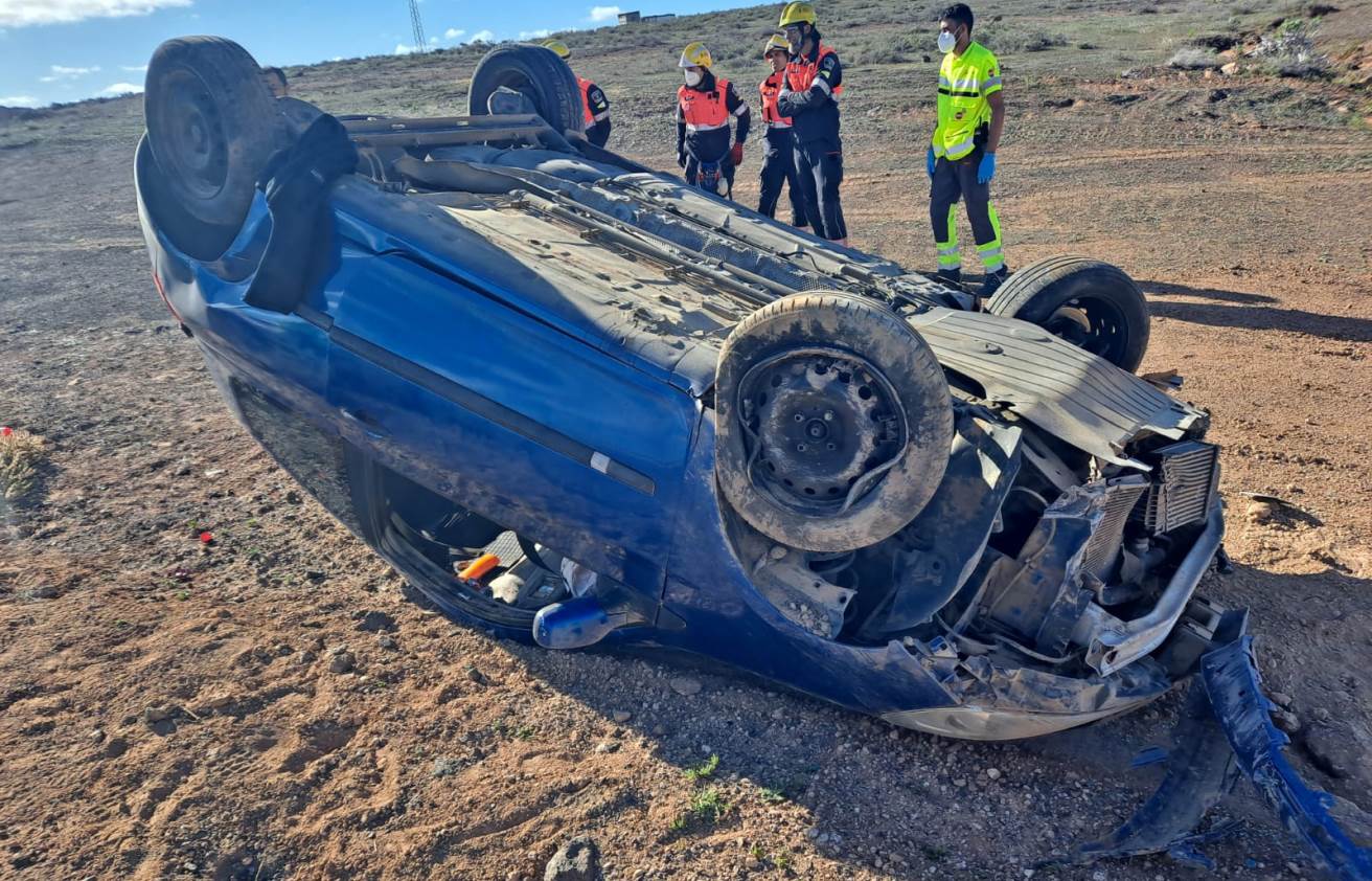 Vuelco en la carretera norte 