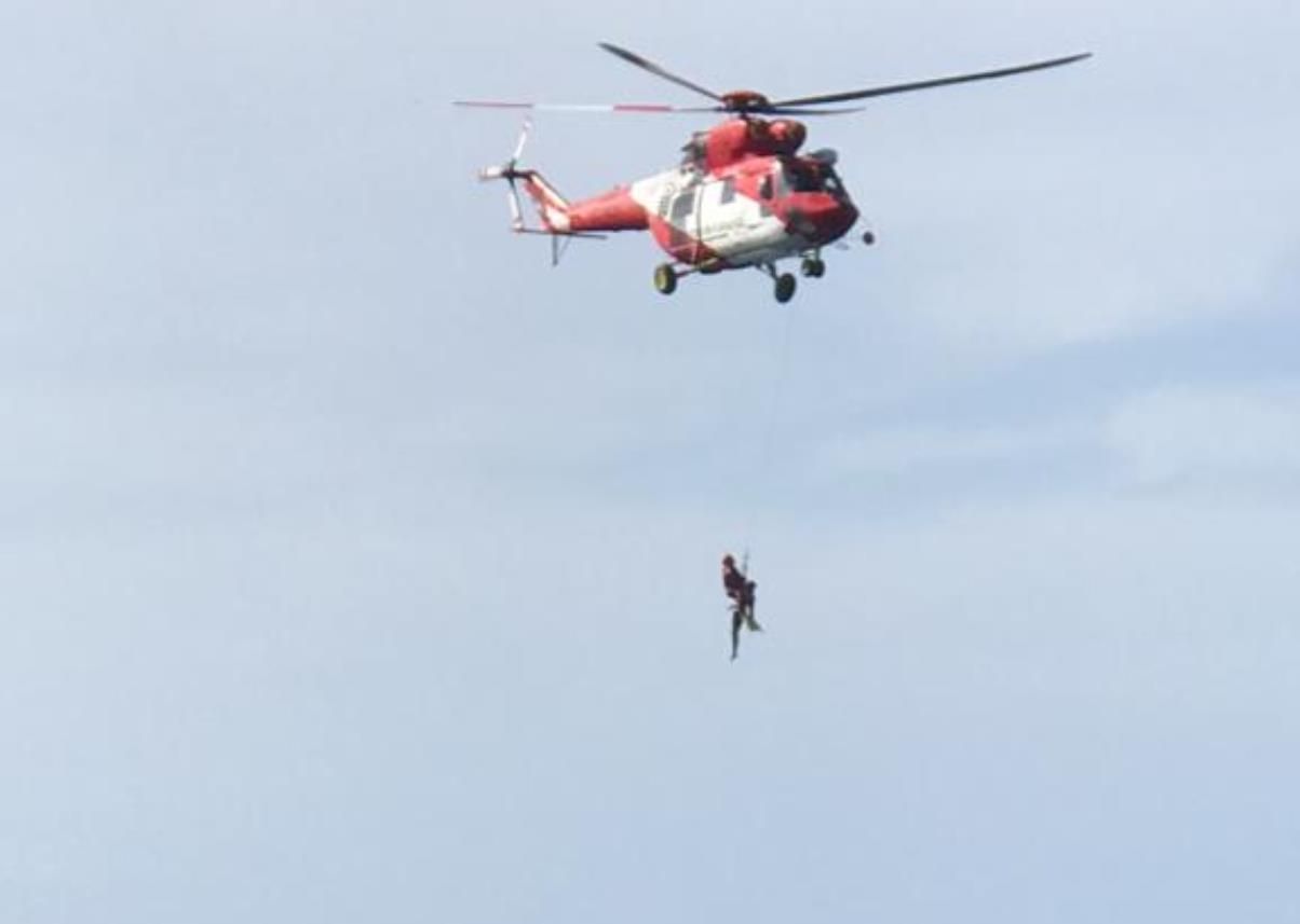 Rescate en helicóptero del GES en Los Charcones