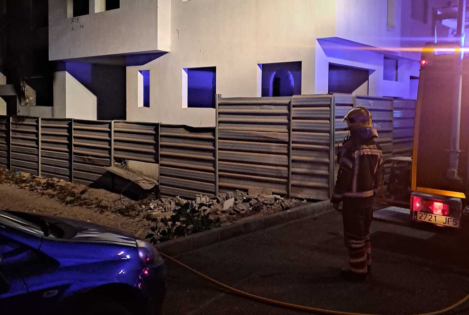 Incendio en una obra de Arrecife