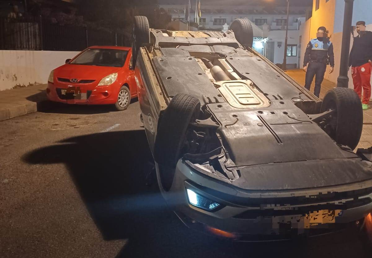 Accidente de tráfico en la calle Argentina de Puerto del Carmen