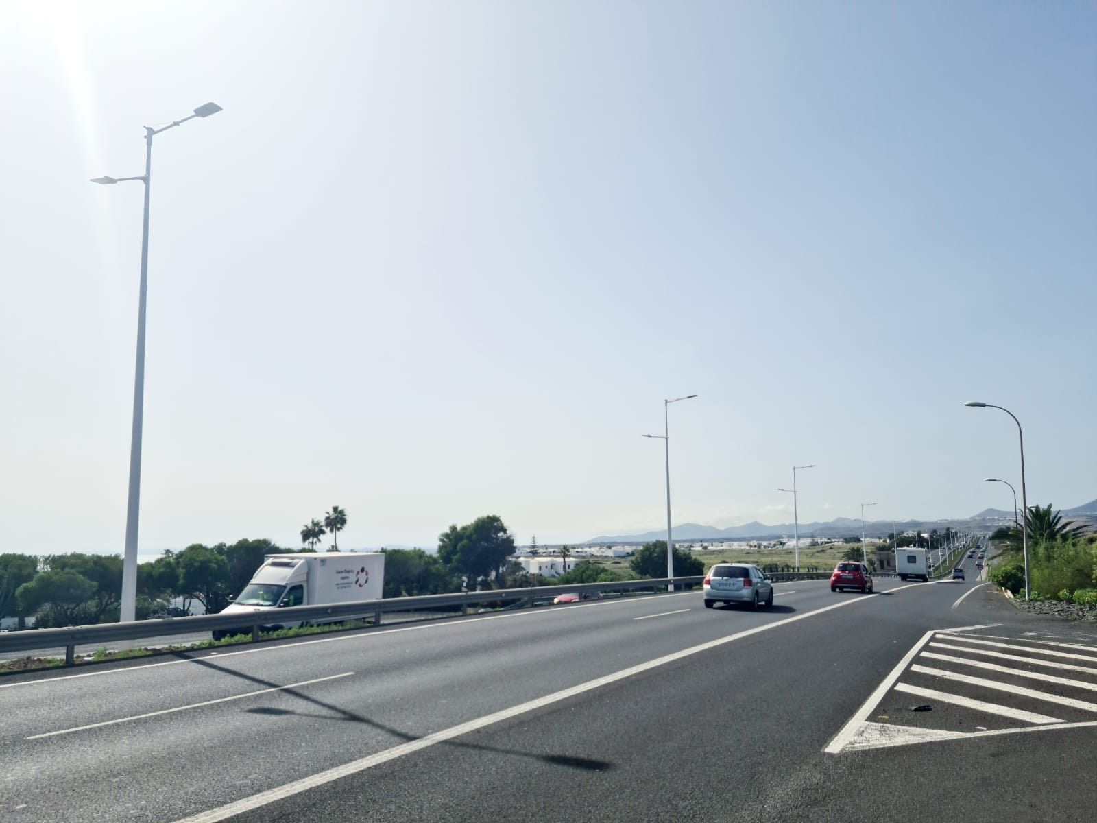 Autovía LZ-2, en el tramo comprendido entre la Localidad de Playa Honda y Arrecife en una imagen de archivo