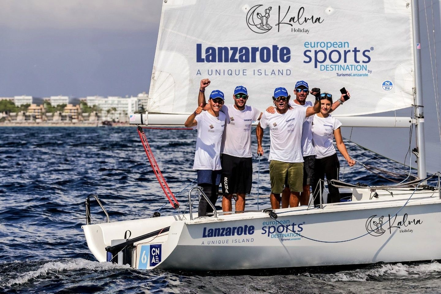 Foto @SailingEnergy. Equipo lanzaroteño del Lanzarote European Sports Destination de J70