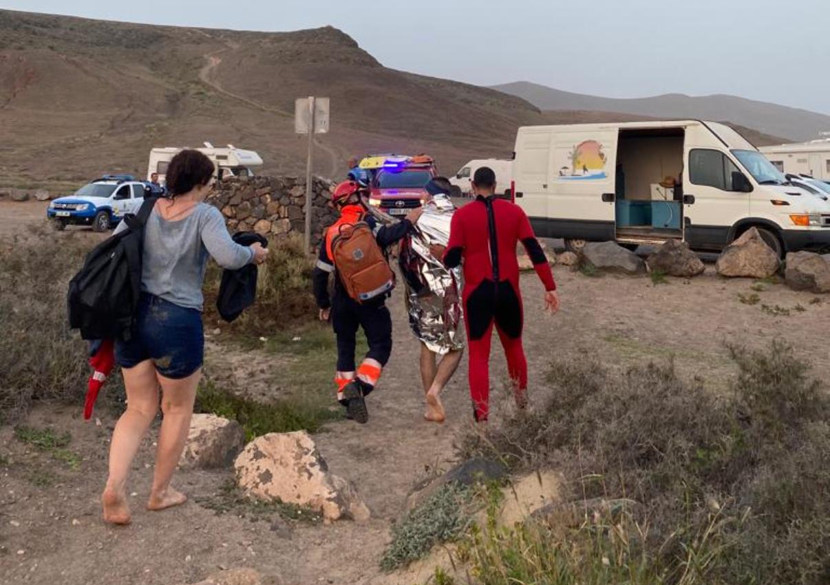 Rescate de un bañista en Papagayo