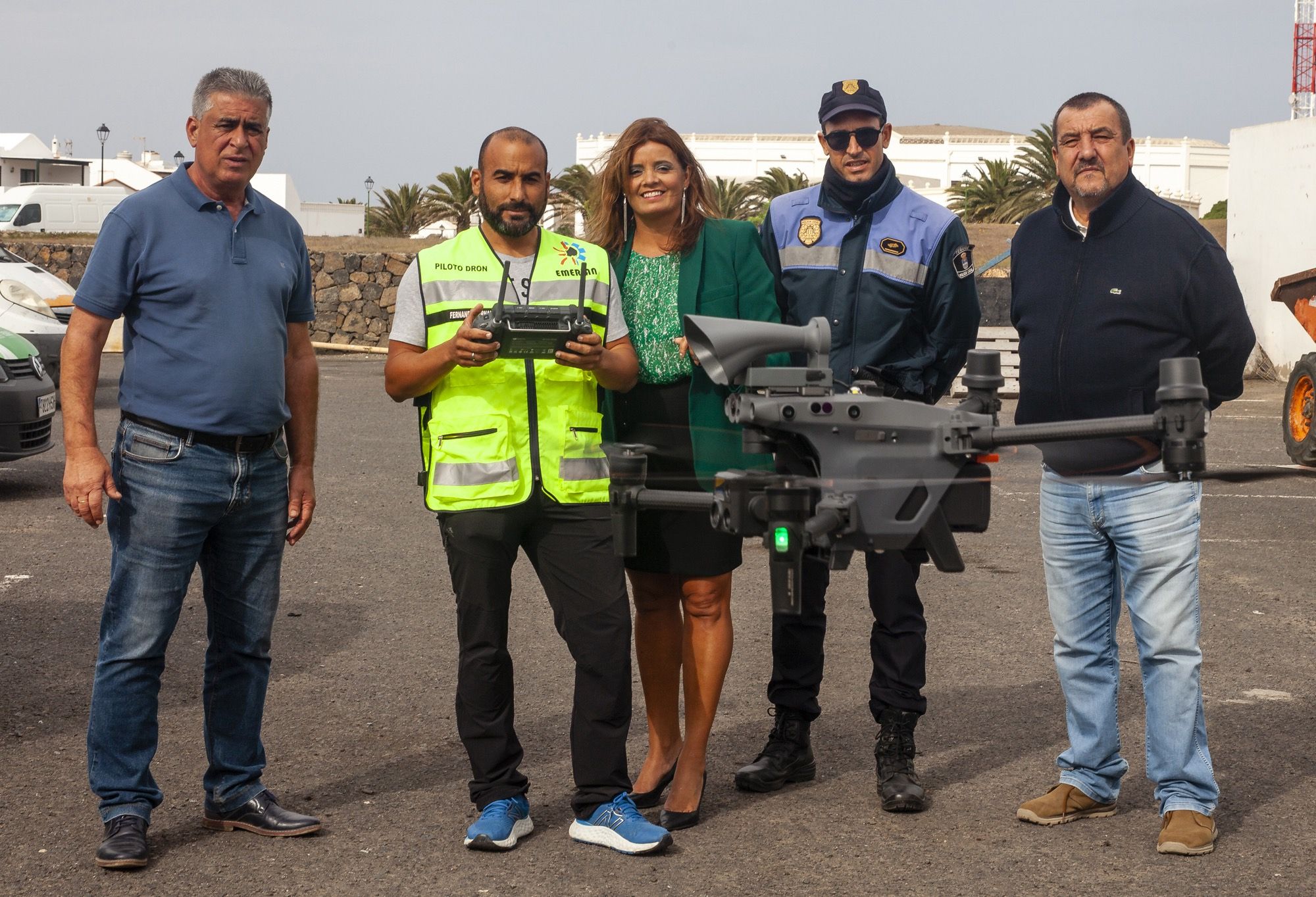 Presentación del dron en Teguise