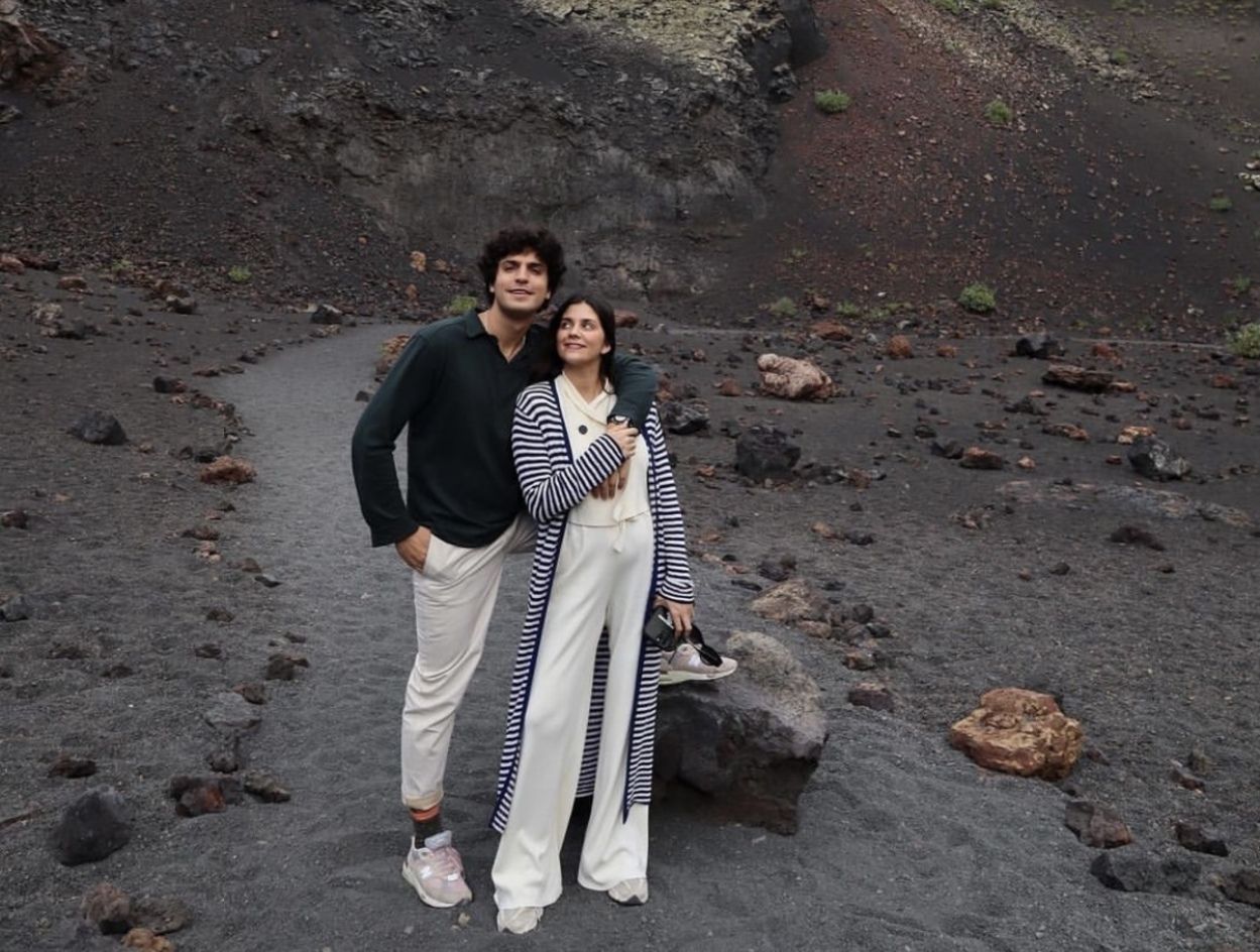 María García de Jaime y Tomás Páramo en el Volcán del Cuervo
