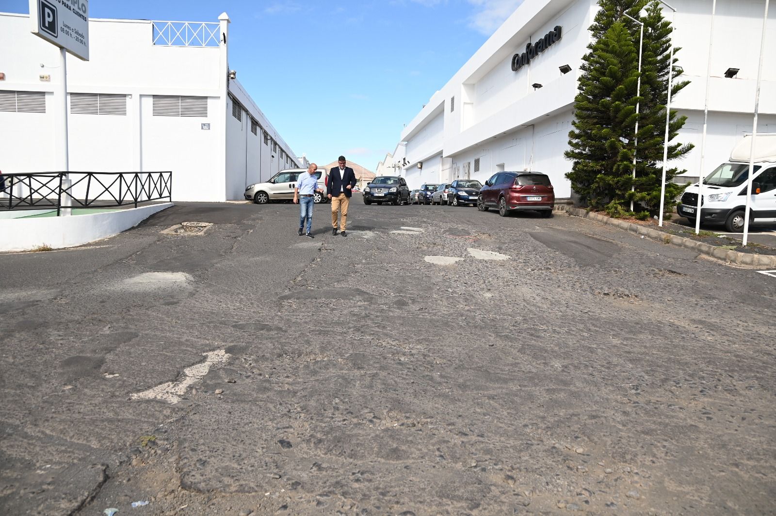 Obras en la Avenida Mamerto Cabrera, en Playa Honda