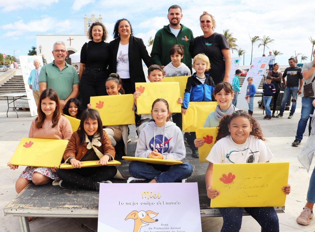 Ganadores del concurso de dibujo en Yaiza sobre bienestar animal