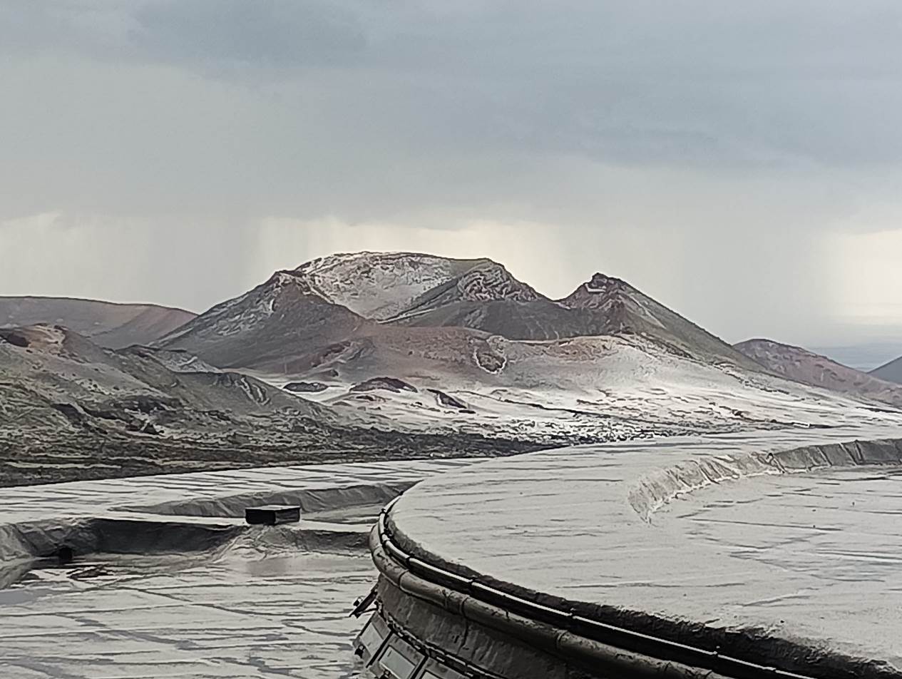 Imagen del Timanfaya granizado