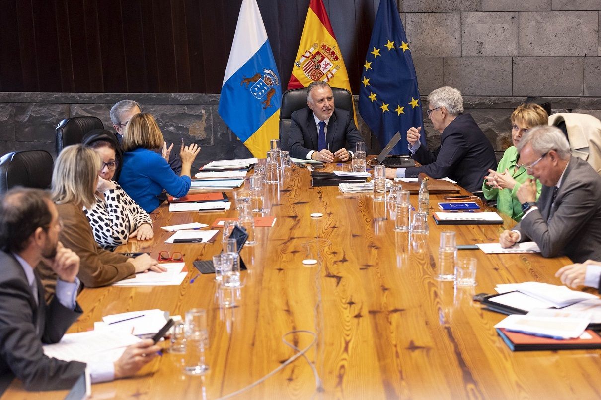 Reunión del Gobierno de Canarias en que se ha aprobado esta complemento a las pensiones no contributivas