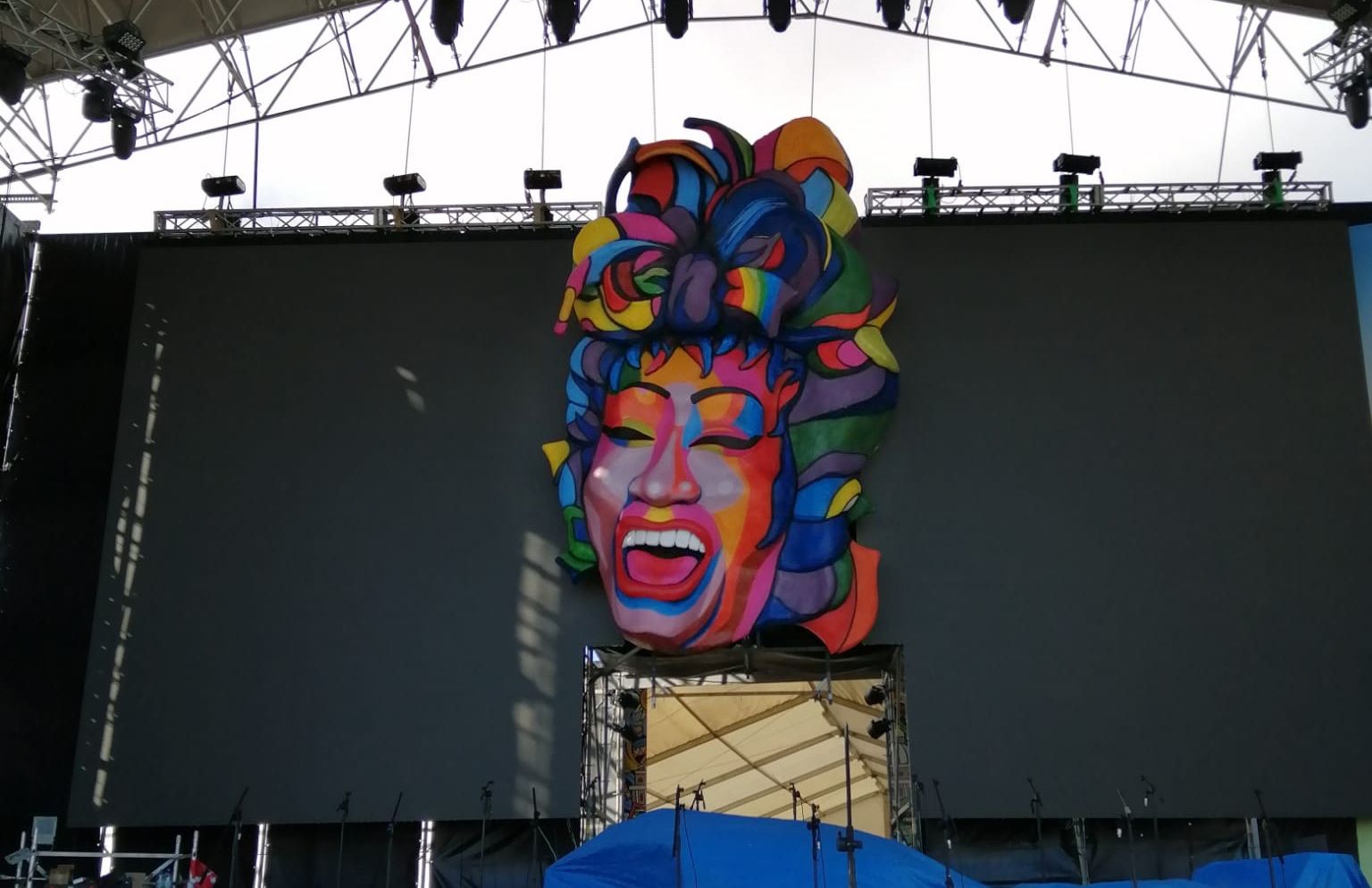 Escultura de Celia Cruz que estuvo expuesta en el Recinto Ferial de Arrecife