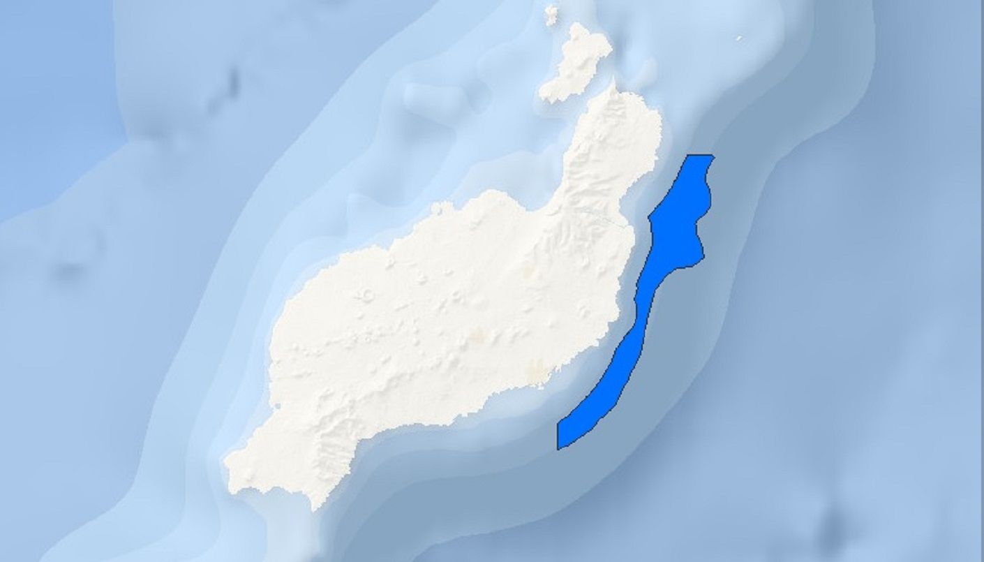 Zona designada de alto potencial para el desarrollo de la energía eólica marina por el Gobierno en Lanzarote