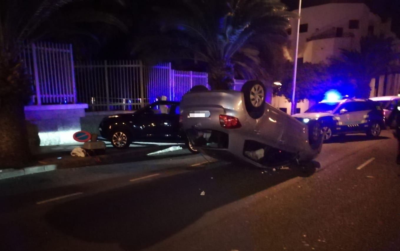 Vuelco en la Rambla Medular de Arrecife