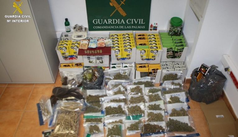 La droga incautada por la Guardia Civil en Lanzarote La droga incautada por la Guardia Civil en Lanzarote