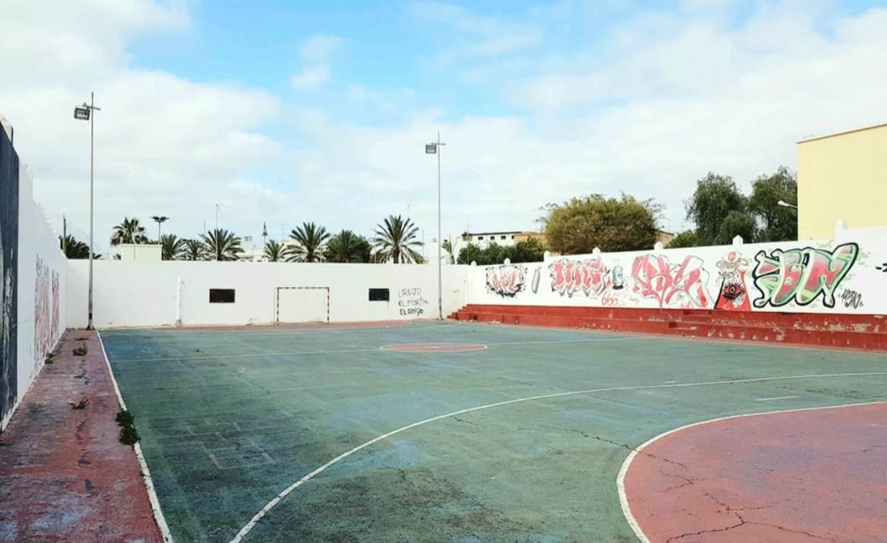 Obras de la Cancha deportiva Librada Díaz Suárez 