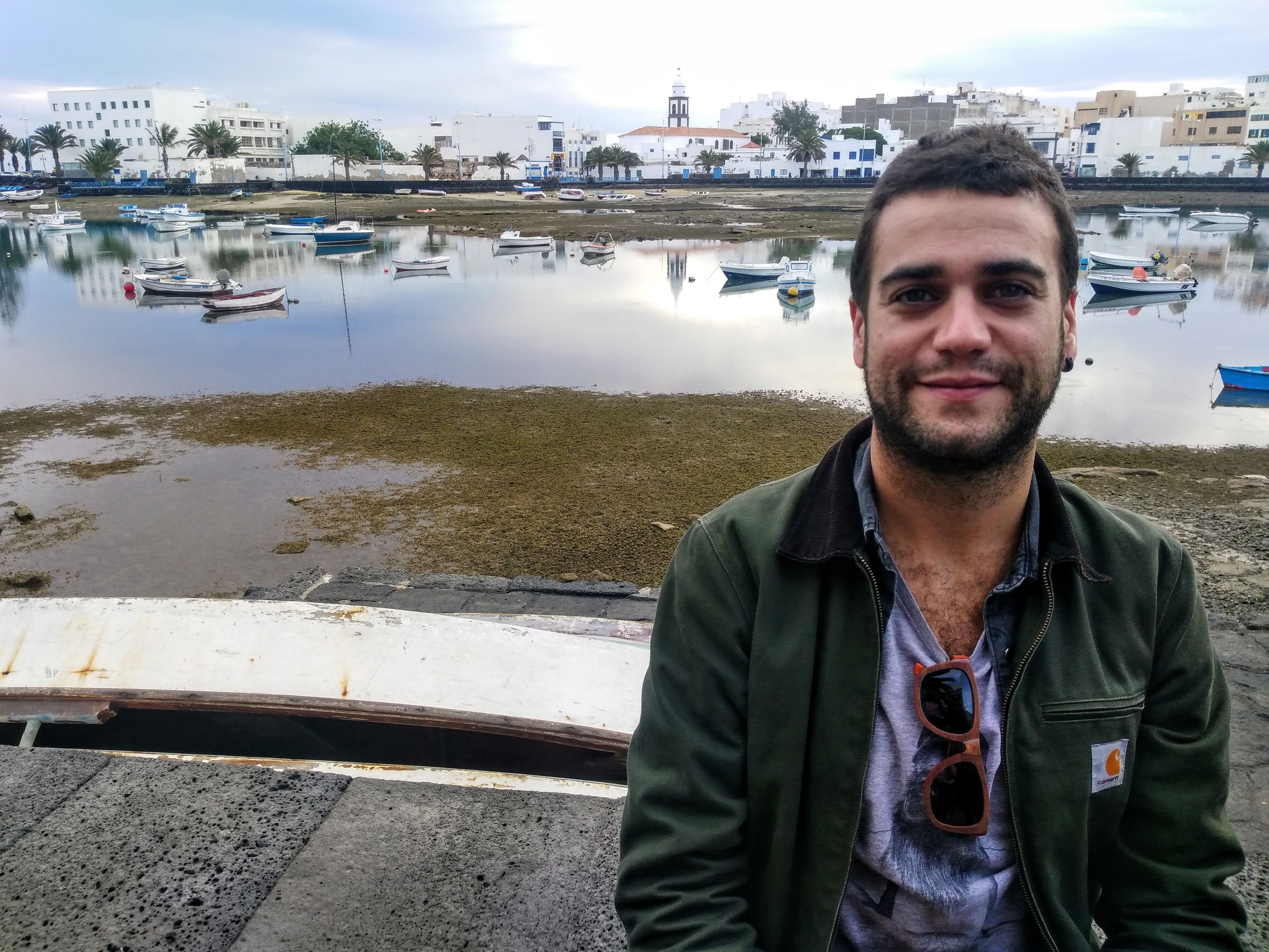 Isaac Álamo en el Charco de San Ginés en Arrecife