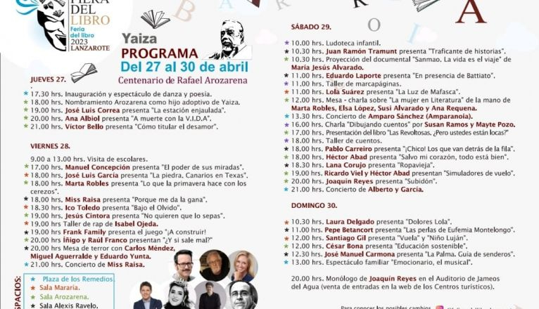 programa Feria del Libro 2023