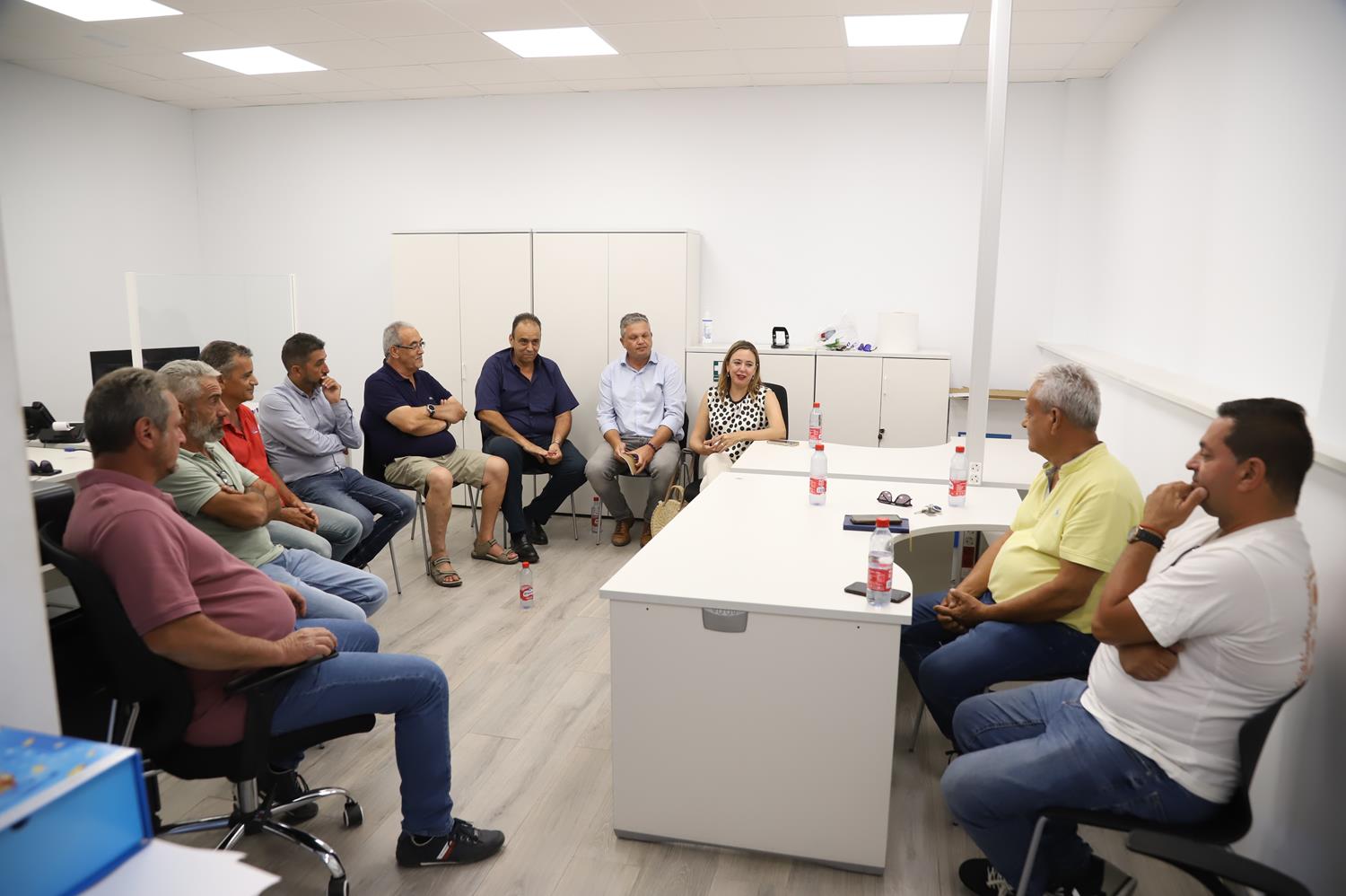 Reunión de la candidata socialista al Cabildo de Lanzarote, Dolores Corujo, y los candidatos del PSOE a Arrecife, San Bartolomé y Tías. Foto: Cabildo de Lanzarote.