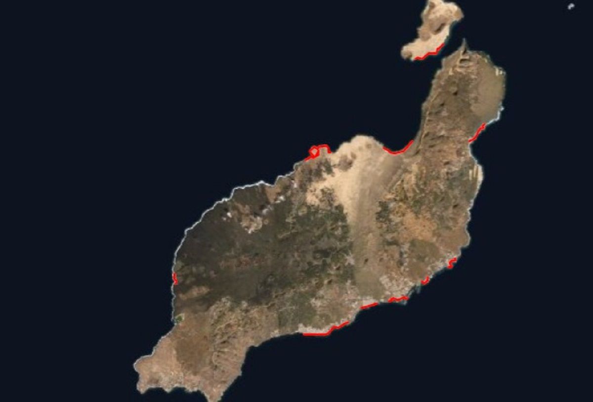 Zonas de costa en Lanzarote amenazadas por el cambio climático