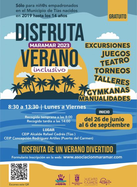 Disfruta Maramar 2023 Verano inclusivo promovido por el Ayuntamiento de Tías Disfruta Maramar 2023 Verano inclusivo promovido por el Ayuntamiento de Tías