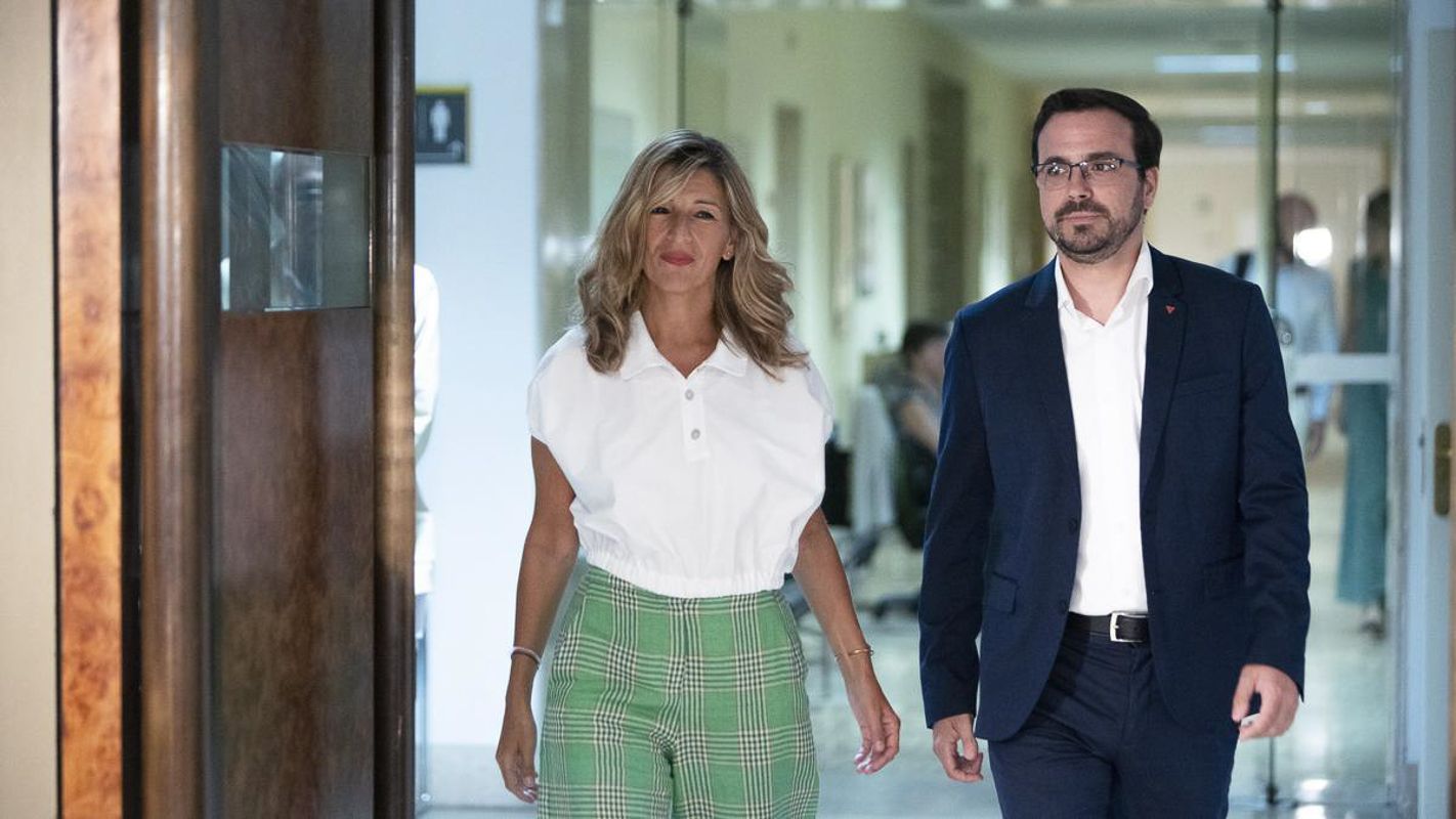 Alberto Garzón y Yolanda Díaz en una imagen de archivo. Foto: La Provincia.