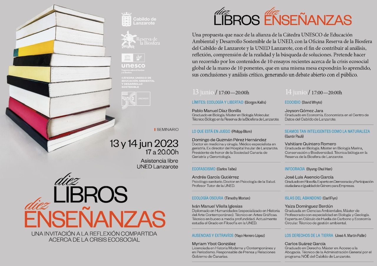 Planificación del seminario ecosocial 'Diez libros, diez enseñanzas’