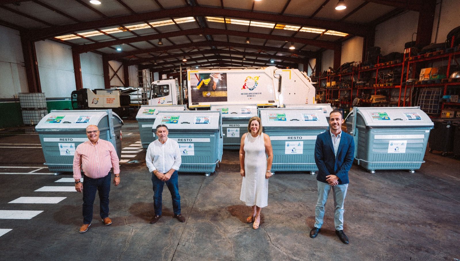 La alcaldesa en funciones, Astrid Pérez, junto a los concejales en funciones del Ayuntamiento de Arrecife. Foto: Ayuntamiento de Arrecife.