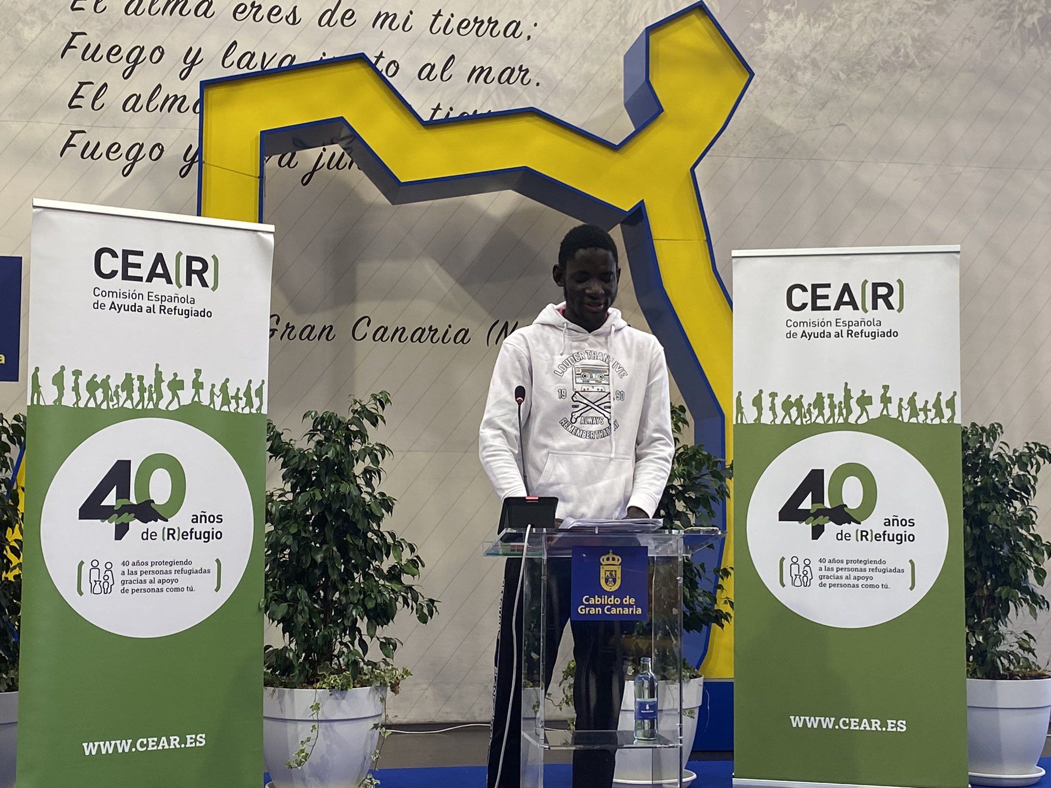 El maliense Hamed Samoura en la presentación del informe de CEAR sobre la Ruta Canaria. Foto: Cear.