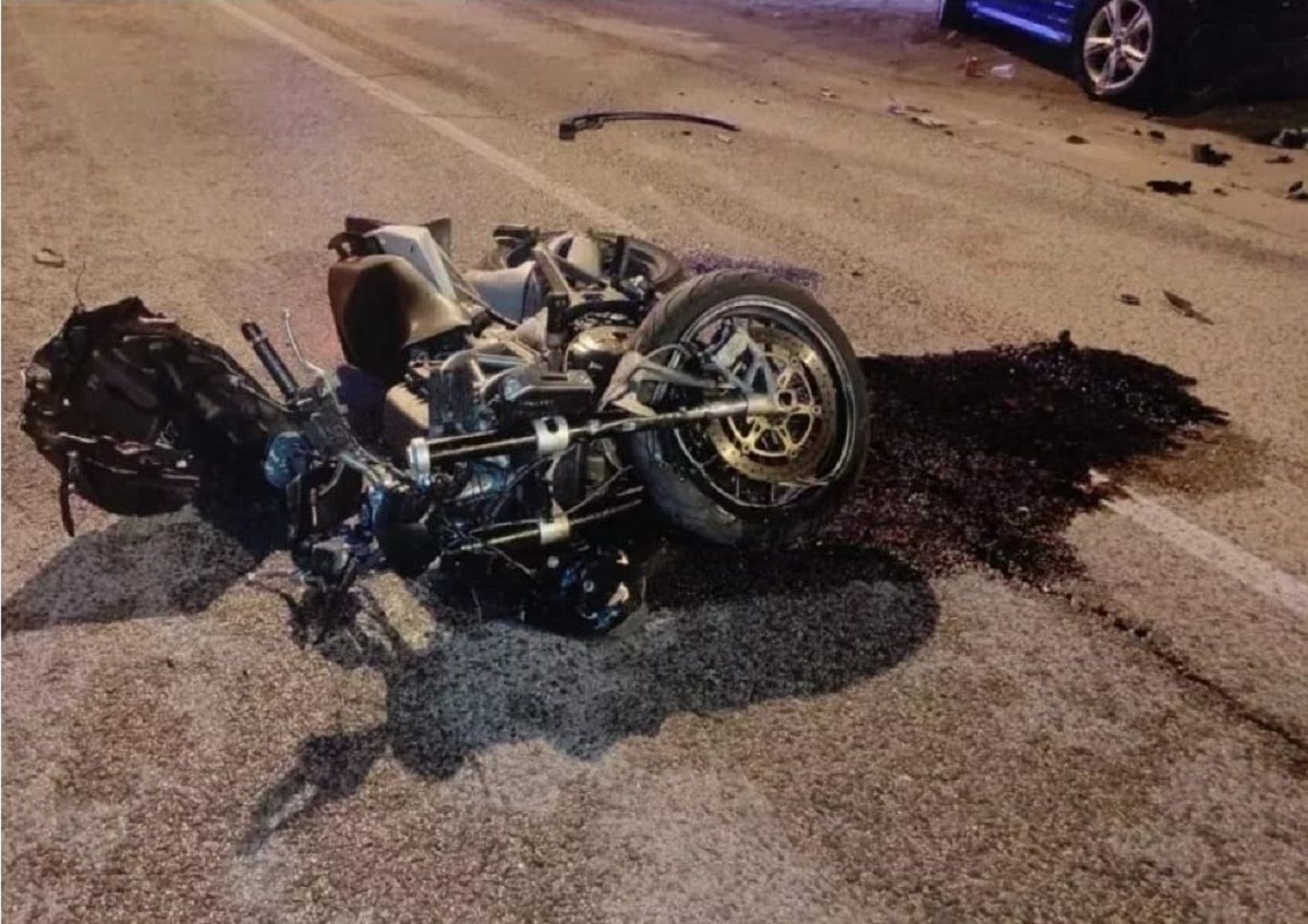 La motocicleta en la que murió el accidentado