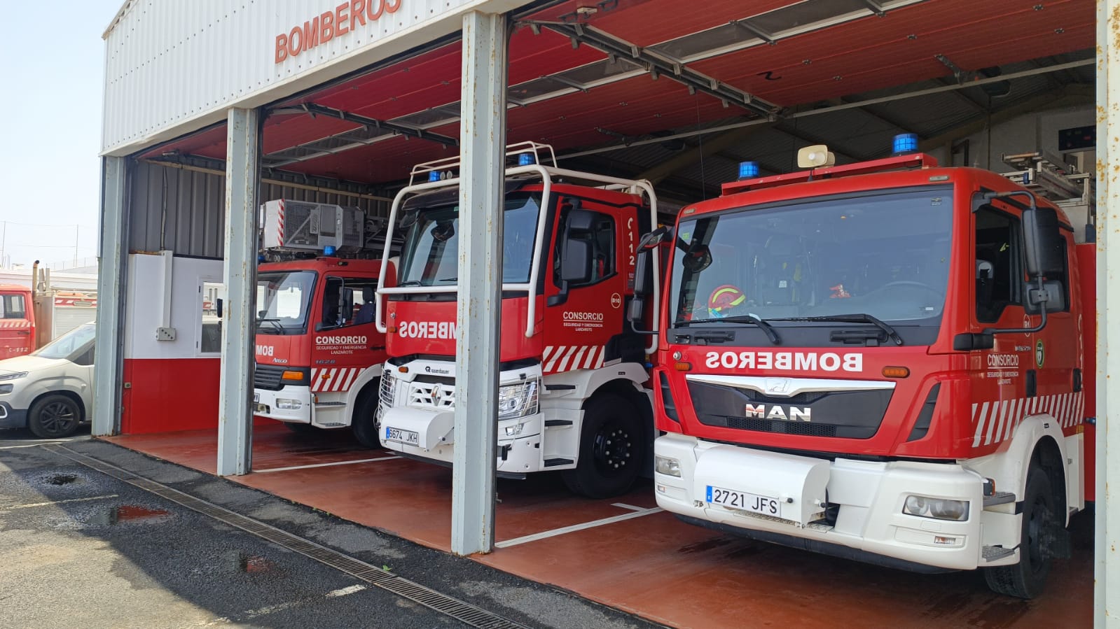 Camiones de bomberos en Arrecife