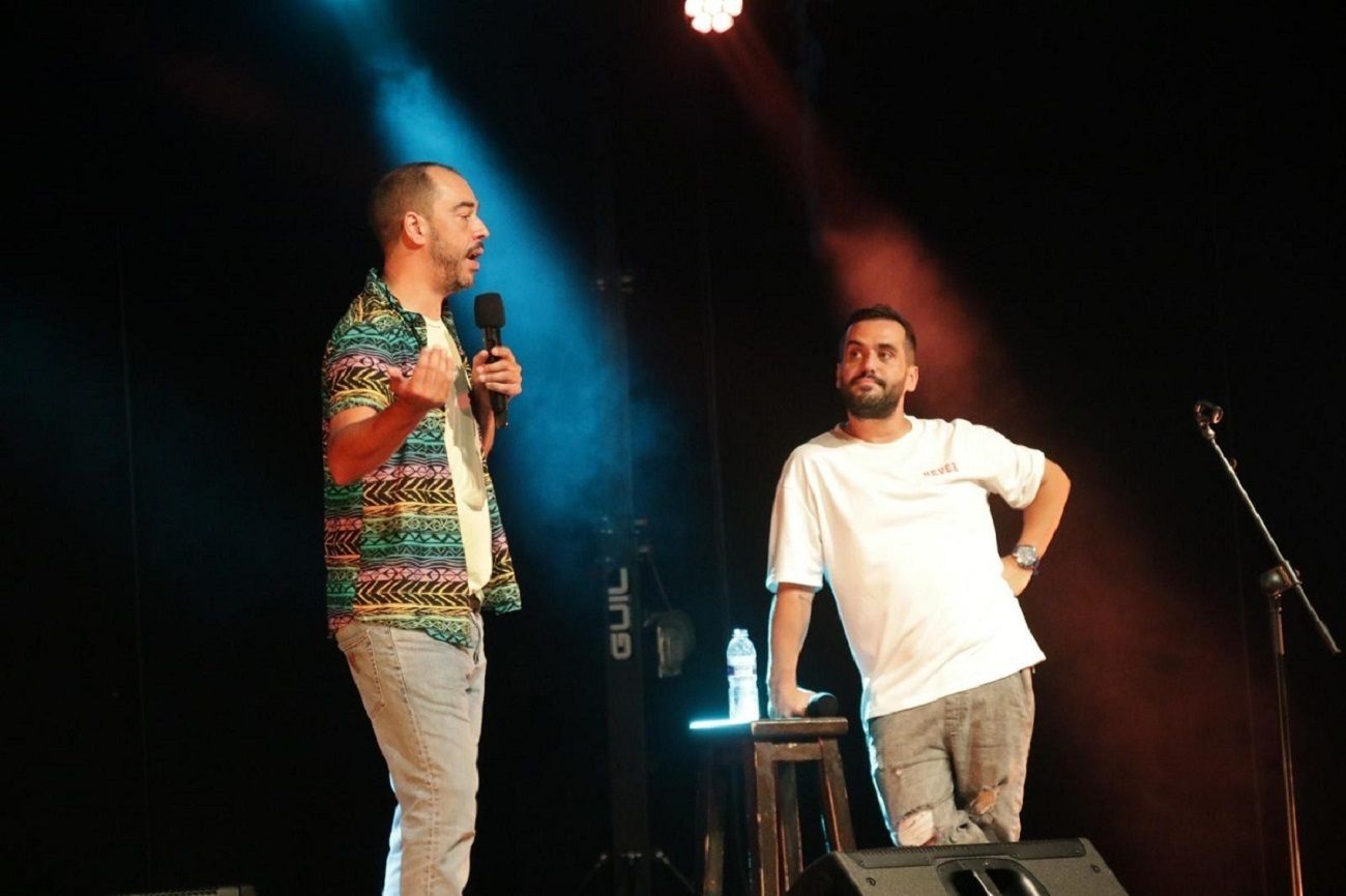 Los humoristas Kike Pérez y Aarón Gómez, en la 'Noche de Humor' en Teguise