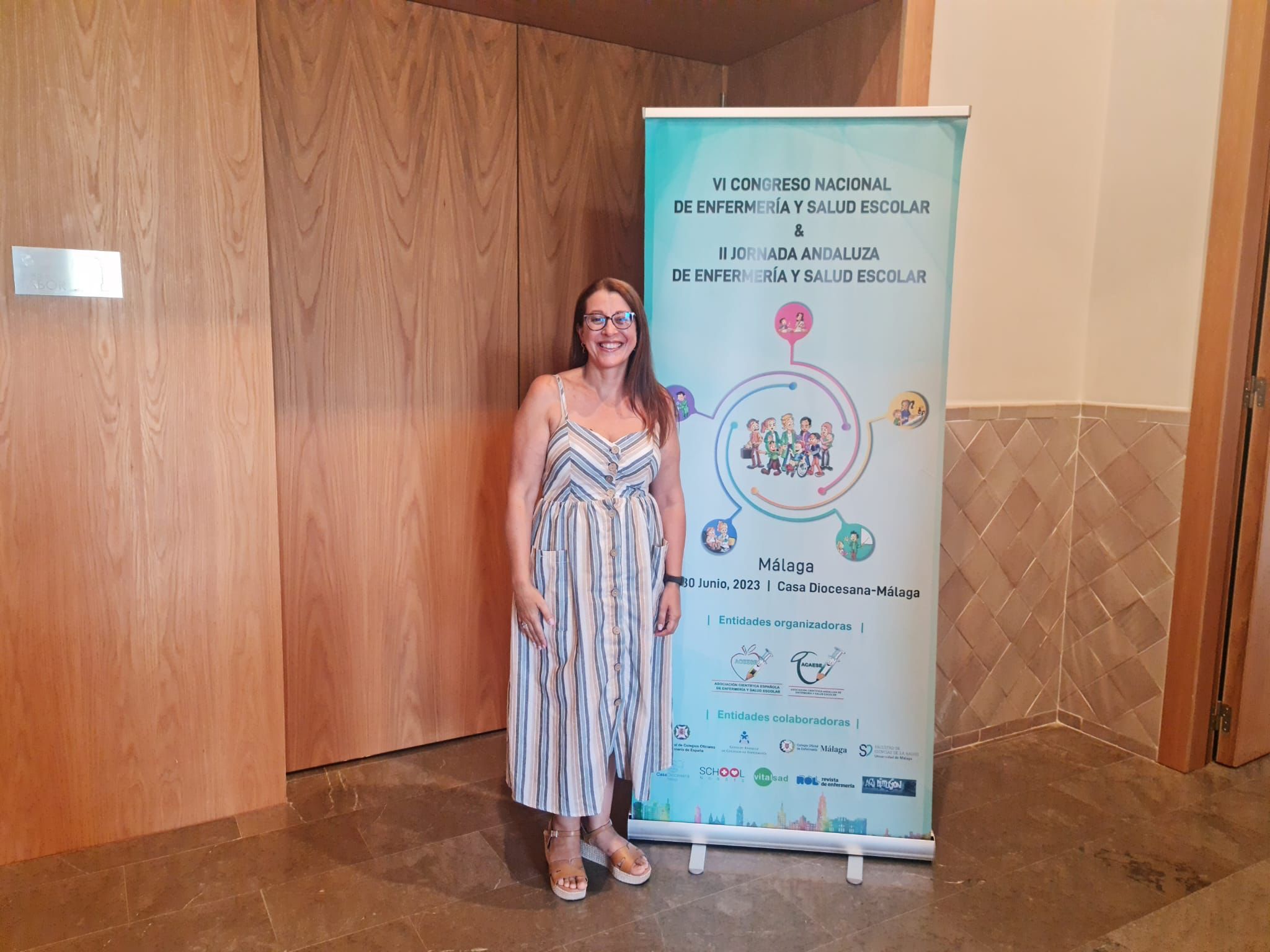 La enfermera Pilar Santana Vega presenta en Málaga los datos más relevantes de este proyecto piloto, pionero en Canarias, en el transcurso del Congreso Nacional de Enfermería y Salud Escolar